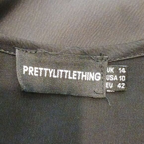 Pretty little thing black satin corset top low back maxi dress (10) Whimsigoth - Picture 13 of 13